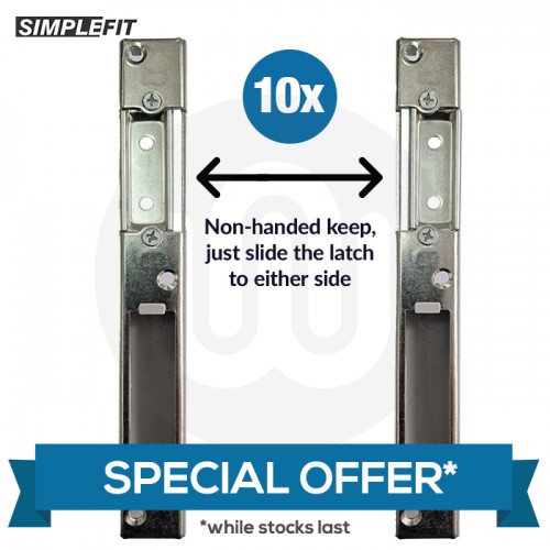 SPECIAL OFFER! 10x Simplefit Adjustable Latch Deadbolt Keeps